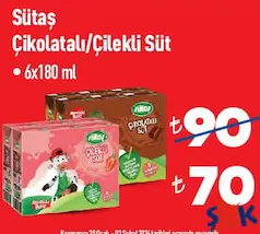ÜLKER ÇİKOLATALI/ÇİLEKLİ SÜT 6X180 ML fiyat ve kampanya bilgisi